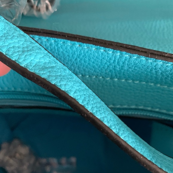 Blue Scuba Bow Crossbody Bag Purse - Picture 8 of 10